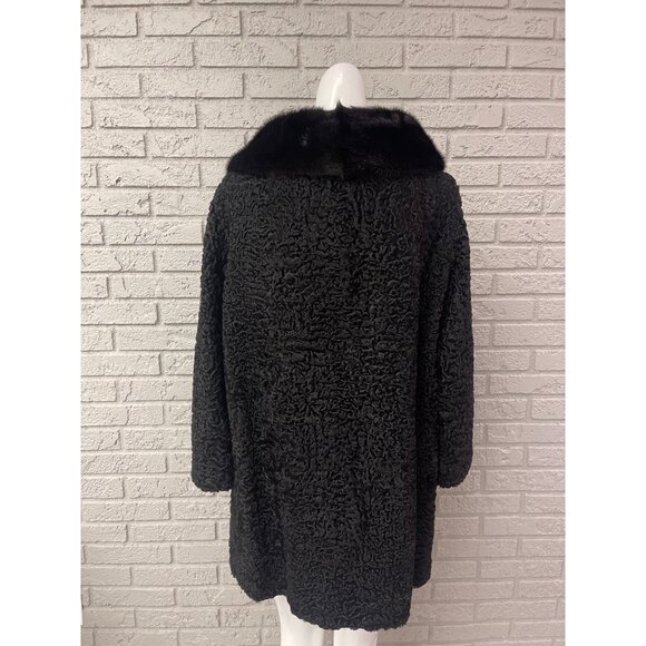 N.L Kaplan Women’s Black Persian Lambswool & Fur Bolero jacket Size M - Picture 3 of 15